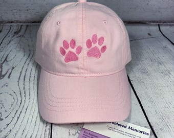 Paw Prints Embroidered Hat    Dog Mom hat