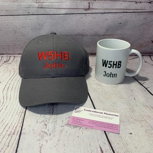 Cup and Ham Radio Callsign Hat Combo      Ham Radio Hats      Fathers Day   Amateur Radio. Ham Radio callsign