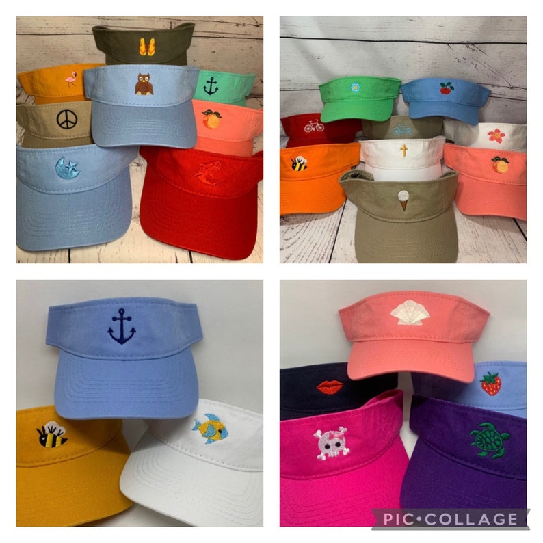 VISOR with Embroidered Mini Design custom visors mens visor womens visor embroidery personalized gift idea anchors image 2