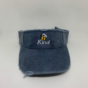 Custom Text Distressed VISORS Embroidered Visor Monogrammed Personalized visors personalized gift Mothers Day gift image 5