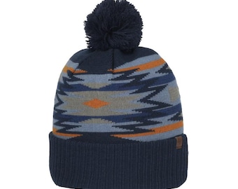 Aztec custom text embroidered beanie     Camo  Mountains  animal print   pompom   watch cap