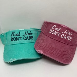 Visor Boat Hair Don&#39;t Care Embroidered Visors    Boat Hair Don&#39;t Care hat    Don&#39;t Care hats   Don&#39;t Care caps   embroidered hat