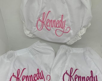 Baby Bloomers  Diaper Cover   Personalized  Embroidered Baby Monogrammed baby bottoms Bloomers    Baptism Diaper Cover    baby shower gift
