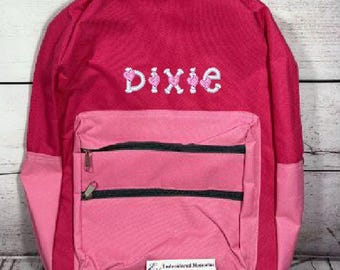 Girls heart Youth backpack Personalized embroidered name with hearts  Animal print Backpack    kids backpack   Leopard backpack