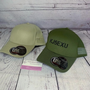 Ham Radio    Callsign hat    Amateur Radio     custom text   ham fest hat