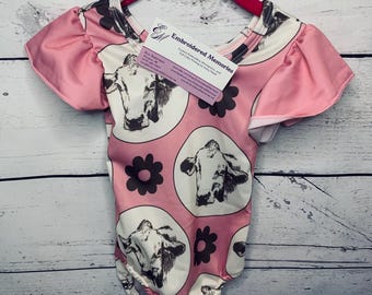 cow print baby one piece    Baby Boutique   Newborn outfits  Baby Girl