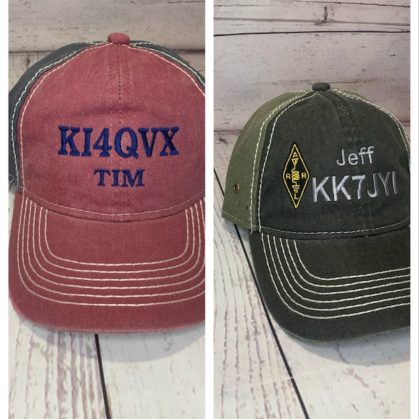 Embroidered Ham Radio Hats Etsy