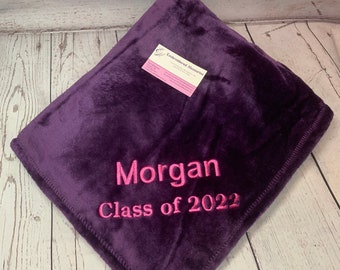 Graduation Blanket Personalized Embroidered plush mink touch   blanket    Graduation gift