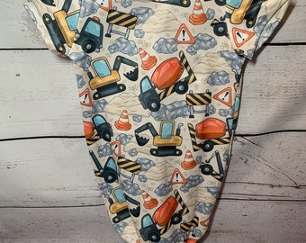 Vestido de bebé para niño con temática de construcción, regalo personalizado para baby shower, conjunto para llevar a casa del bebé.