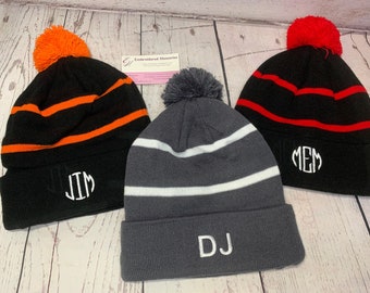 Beanie Custom Text  Ham Radio callsign Embroidered personalized monogrammed PomPom Beanie