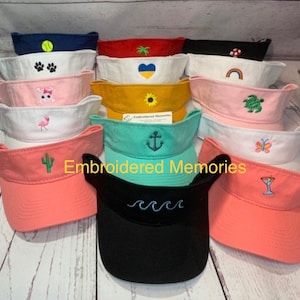 VISOR with Embroidered Mini Design custom visors mens visor womens visor embroidery personalized gift idea anchors image 6