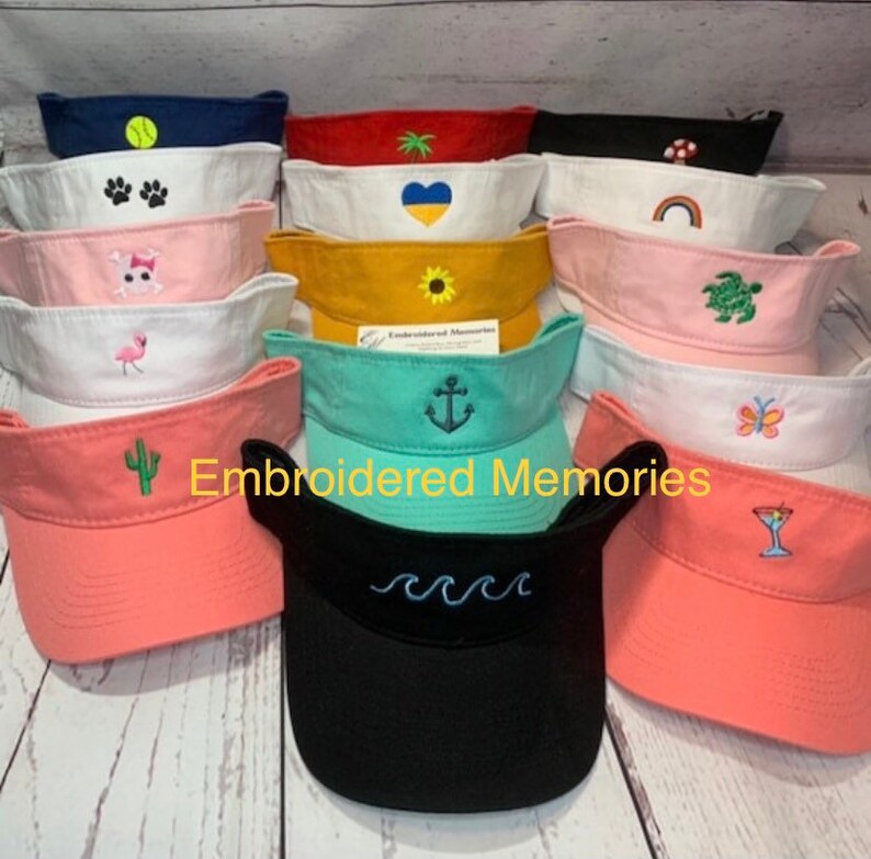 VISOR with Embroidered Mini Design custom visors mens visor womens visor embroidery personalized gift idea anchors image 6