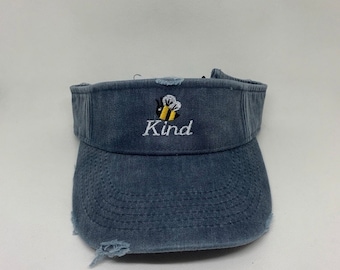 Bee Kind Distressed Visor   Embroidered visor