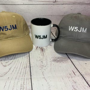 Cup and Ham Radio Callsign Hat Combo      Ham Radio Hats      Fathers Day   Amateur Radio. Ham Radio callsign