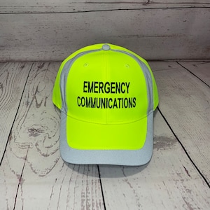 Emergency COMMUNICATIONS or MANAGEMENT Hat  Ham Radio Callsign Hats  Emergency Communications hat   Amateur Radio Hats  High Visibility Hats