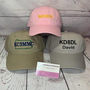 Ham Radio Callsign UNSTRUCTURED Hat   Call Sign hats   Amateur Radio Hat   custom embroidery   ham radio gift