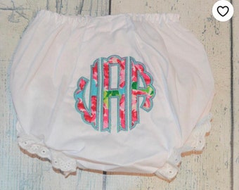 Baby Bottoms Bloomers  Diaper Cover Embroidered Monogrammed   Personalized baby bottoms     Baptism Diaper Cover    baby shower gift