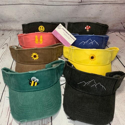 VISOR With Embroidered Mini Design Custom Visor Mens Visor Etsy