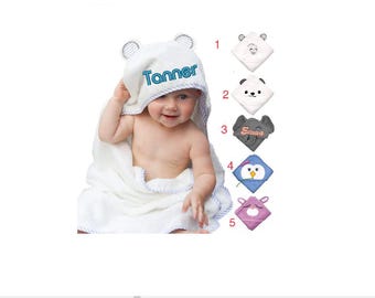 baby bath towel hooded personalized   baby shower gift   newborn gift