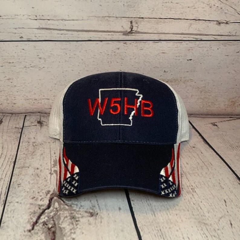 Ham Radio Callsign Hat. Amateur Radio Patriotic Hats Custom Etsy