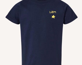 youth T Shirt with embroidered name and design