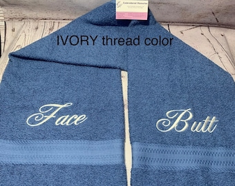 Face Butt Embroidered Towel    College Gifts    Christmas Gift Ideas    Fathers Day   Gag Gift    Birthday Gift idea graduation gift