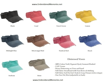 Distressed Visor  women's visor  mens visor  unisex visors