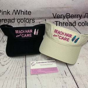 Beach Hair Don’t Care  Embroidered Visor