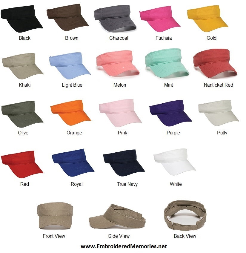 VISOR With Embroidered Mini Design Custom Visor Mens Visor Etsy