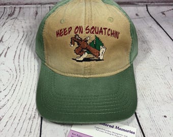 Sasquatch   Bigfoot Embroidered Hat     Keep On Squatchin   Hiking Dad Hats