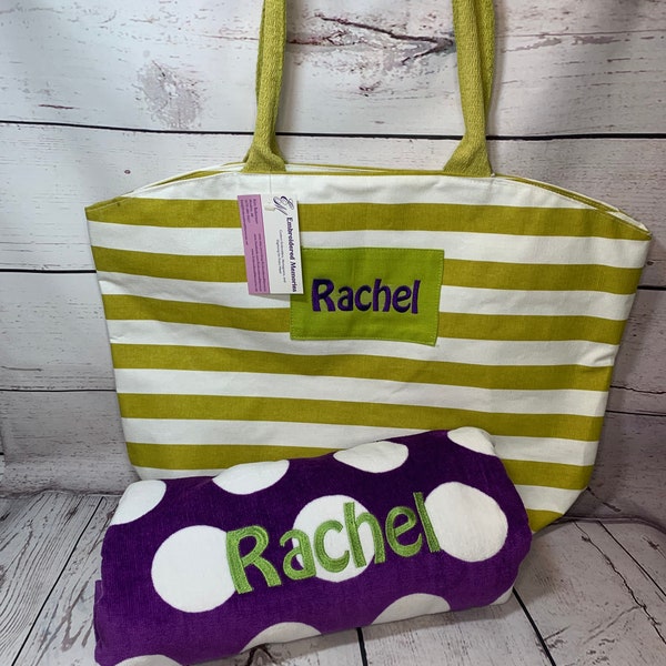 Personalized Beach Bag & Towels Etsy