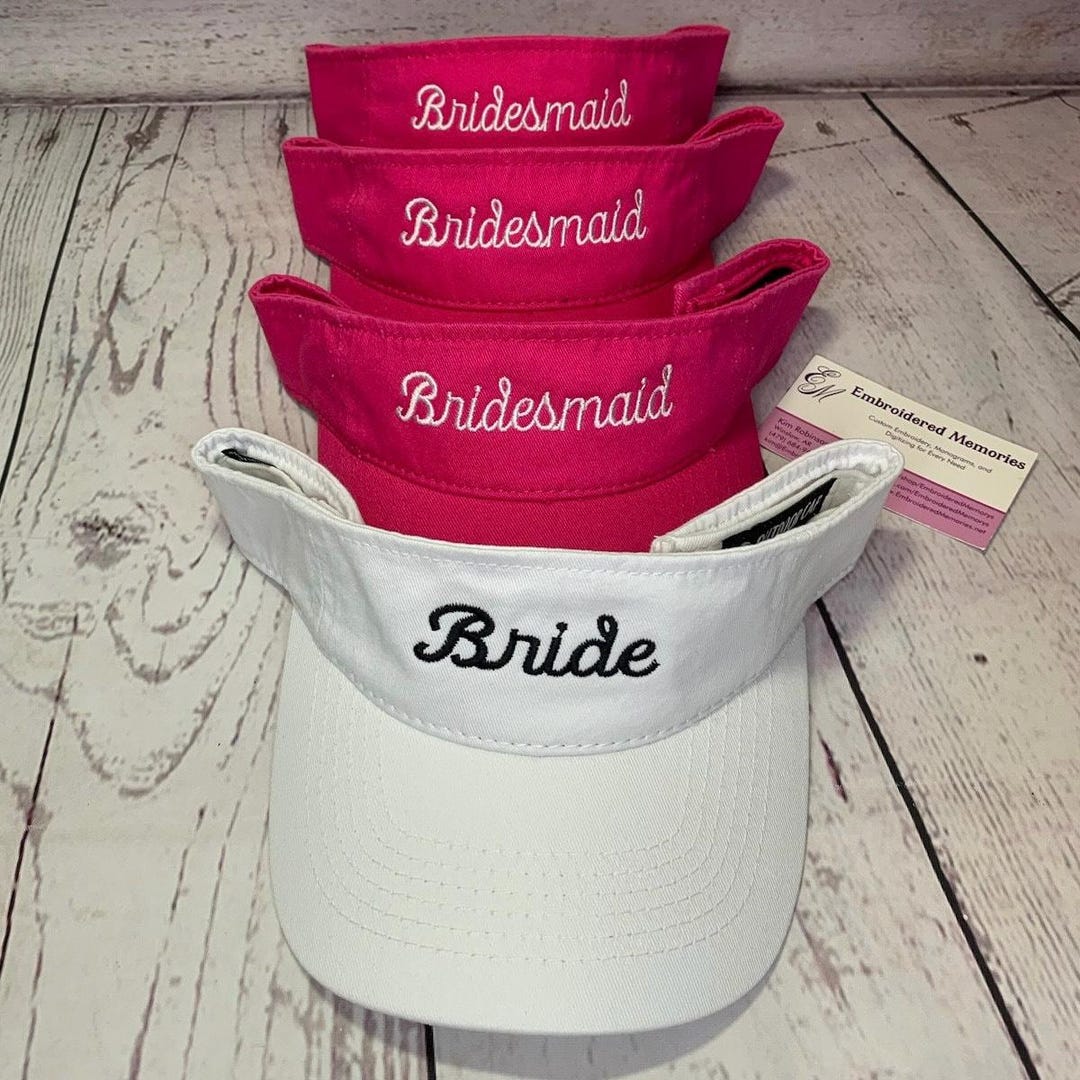 Bride Groom Visors Wedding Visors Bridesmaid Visor Bridesmaid Gift ...