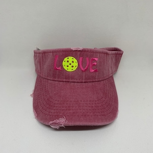 Custom Text Distressed VISORS Embroidered Visor Monogrammed Personalized visors personalized gift Mothers Day gift image 6
