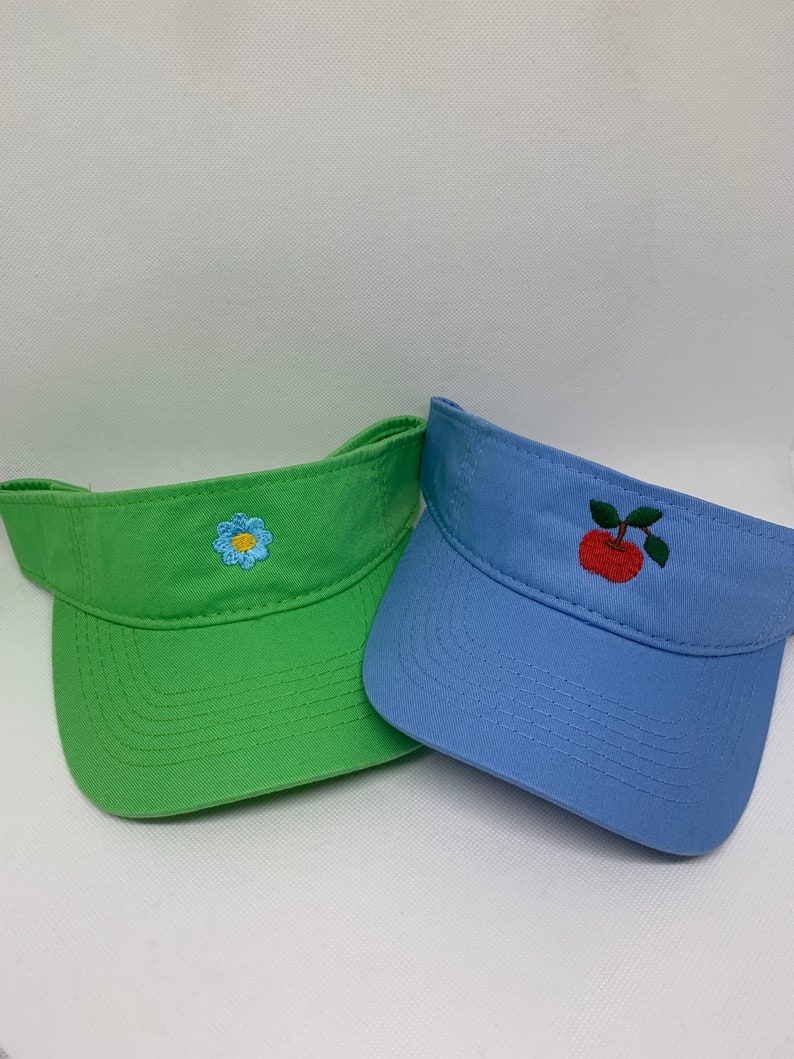 Youth VISOR with Embroidered Mini Design custom youth visor embroidery personalized gift idea anchors turtle peace flip flops