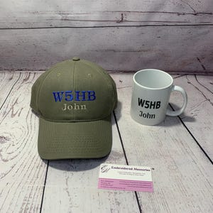 Cup and Ham Radio Callsign Hat Combo      Ham Radio Hat     Amateur Radio   Ham Radio callsign   Ham Radio Christmas Gift        Fathers Day