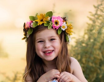 Maximilian Sunflower Small Halo| Felt Flower Halo|Felt Flower Crown