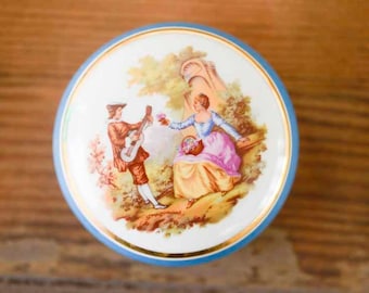 Vintage Antique Limoges France Porcelain Trinket Pill Jewelry Box