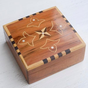 Wooden Inlaid Box Carved