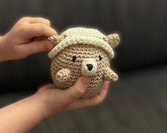 crochet pattern Cute Little bear amigurumi, Amigurumi easy Pattern, Crochet tutorial in pdf, free bonus heart applique for Valentine's day