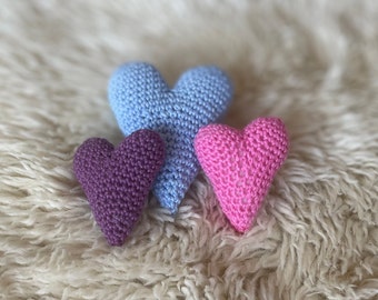 Amigurumi Heart crochet patterns in two different sizes pdf decoration Christmas, wedding or Valentine, filled heart, Christmas decoration
