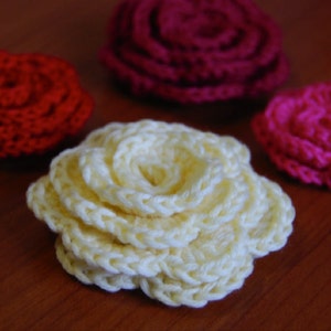 Crochet pattern roses and leaves in 3 different sizes pdf applique, crochet pattern bundle image 3