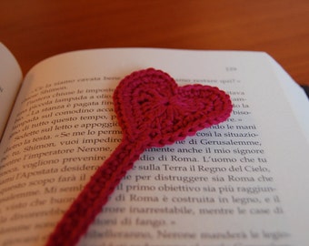 Crochet heart bookmark pattern Valentine's heart book mark crochet pattern pdf gift