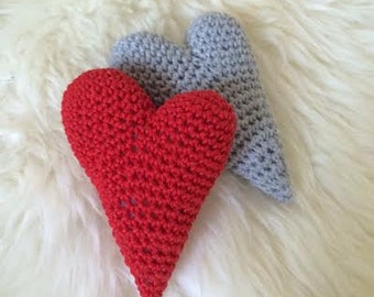 amigurumi heart crochet pattern pdf decoration, Christmas, wedding or Valentine's day, filled hearts, stuffed hearts