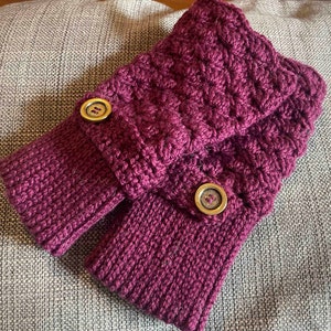 Patroon eenvoudig gehaakte vingerloze handschoenen – polswarmers met textuur voor beginners – winteraccessoire (pdf)