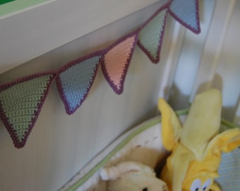 Crochet Baby Pennant pattern / Triangle Garland pattern pdf