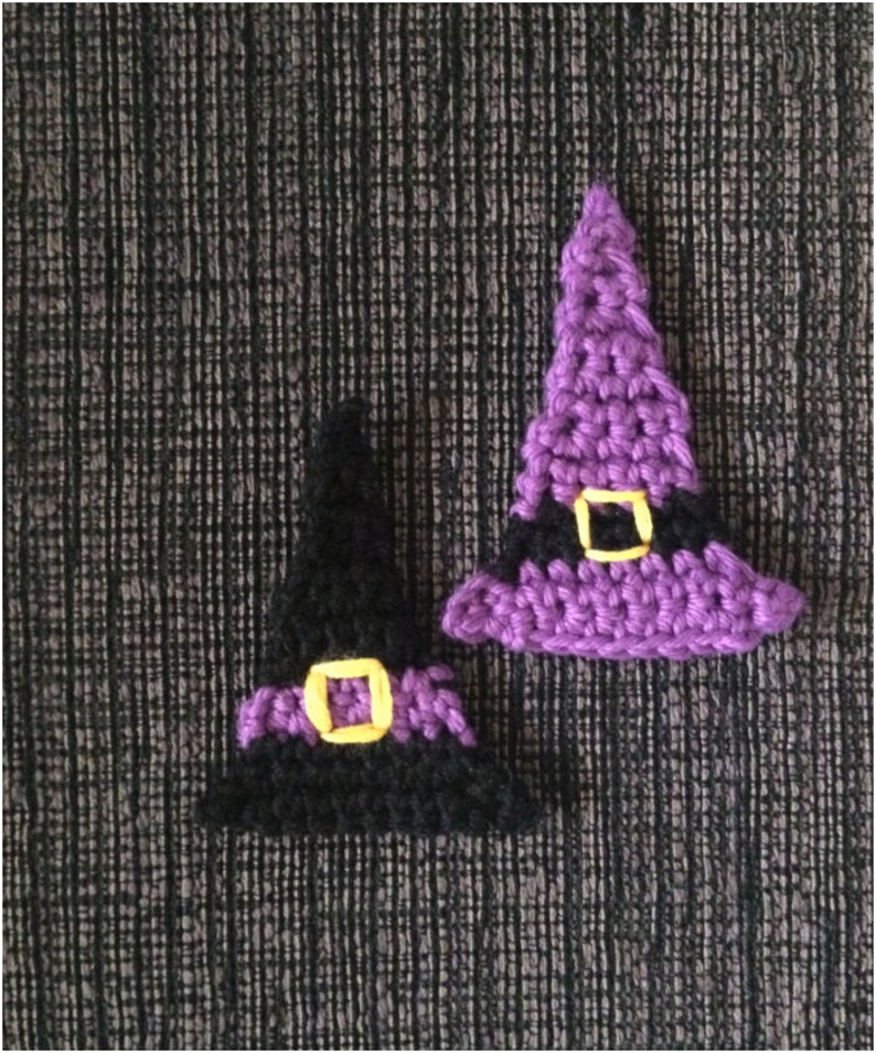 Crochet Pattern Halloween Witch Hat Applique Napkin Ring Etsy