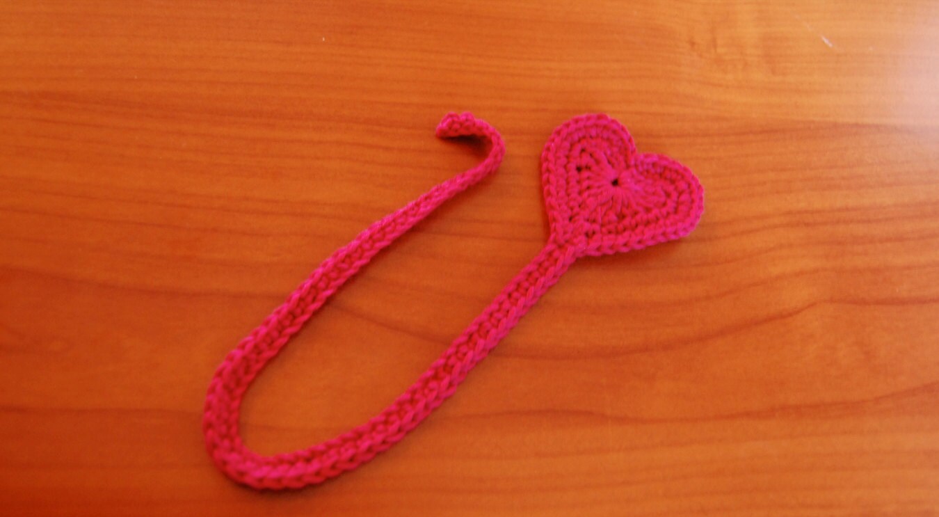 Heart bookmark crochet pattern Valentine's heart crochet Etsy