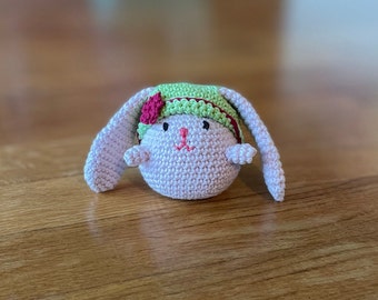crochet pattern Cute Little bunny amigurumi with a summer hat for baby shower, Amigurumi easy Pattern, Crochet tutorial in printable pdf