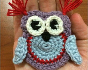 Crochet decoration owl pattern owl applique pdf crochet owl toy crochet pattern owl amigurumi