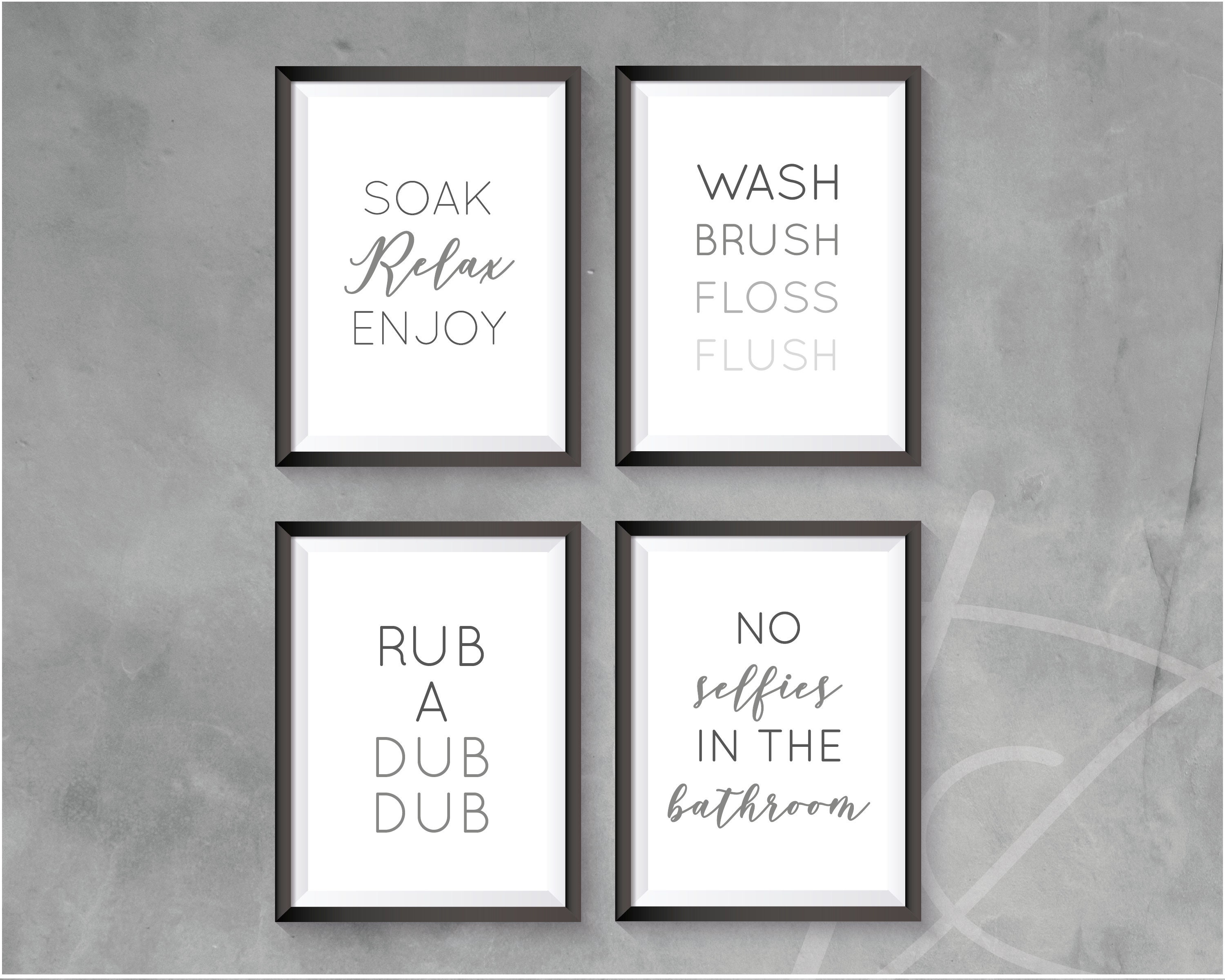 Bathroom prints set of 4 Home decor Bathroom decor | Etsy